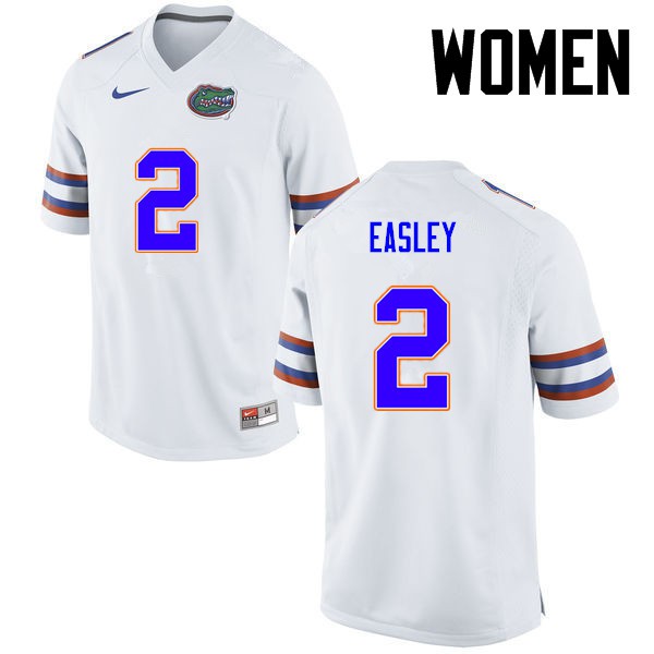 Florida Gators Women #2 Dominique Easley College Football Jersey White